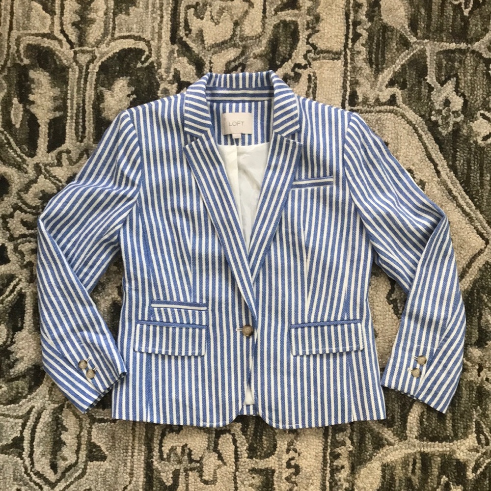 LOFT Blue Pinstripe Blazer